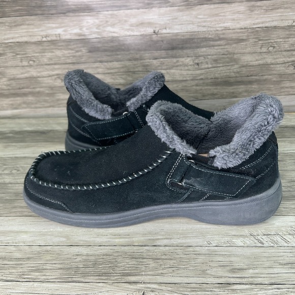 OrthoFeet Vito Mens 11 Hands Free Slip On Slippers Leather Faux Fur Lined main image 7